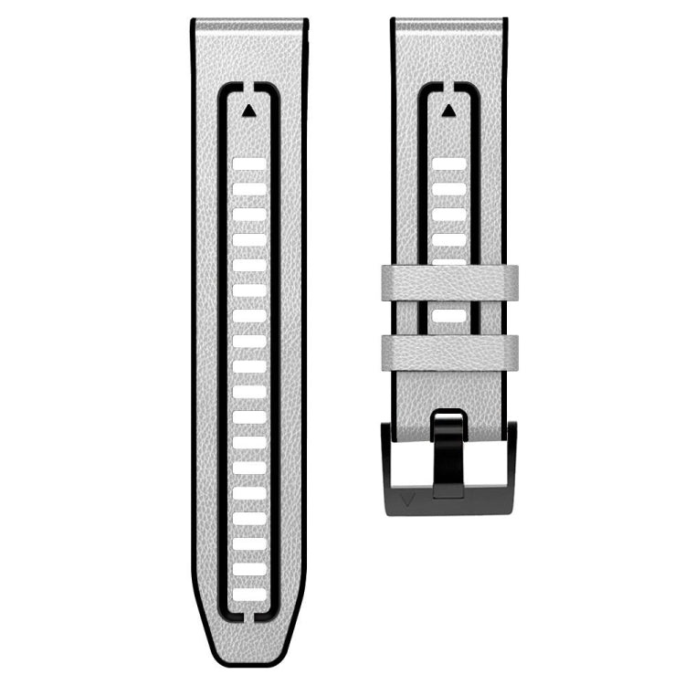 Bracelet de montre en cuir de silicone à dégagement rapide, For Garmin Fenix 7