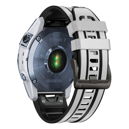 Bracelet de montre en cuir de silicone à dégagement rapide, For Garmin Fenix 7