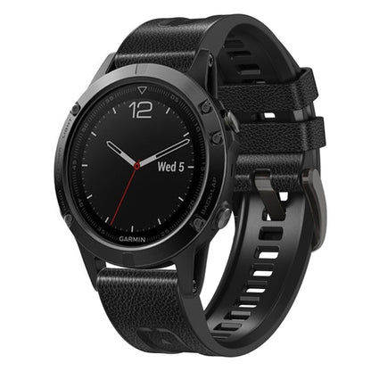 Bracelet de montre en cuir de silicone à dégagement rapide, For Garmin Fenix 7