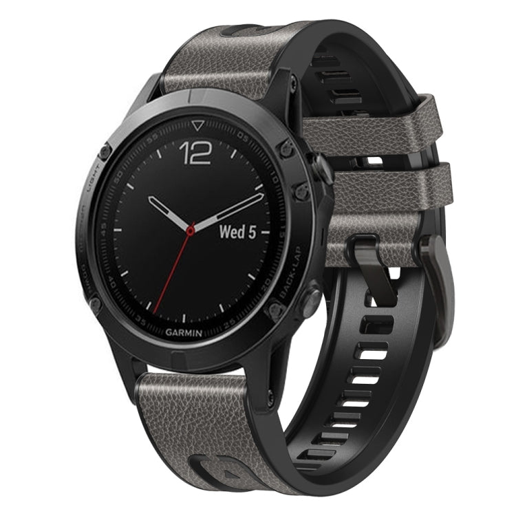 Bracelet de montre en cuir de silicone à dégagement rapide, For Garmin Fenix 7