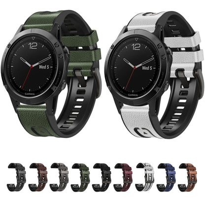 Bracelet de montre en cuir de silicone à dégagement rapide, For Garmin Fenix 7