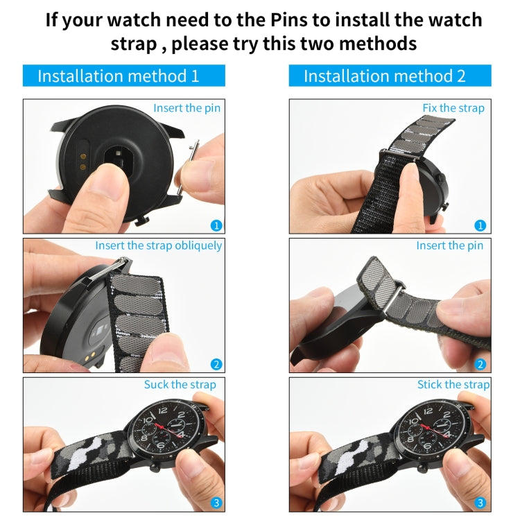 Bande de montre en nylon à fermeture auto-agrippante, For Garmin Fenix 7, For Garmin Fenix 7X