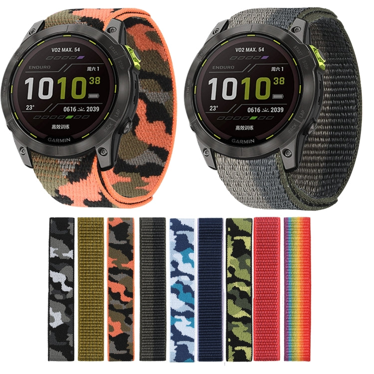 Bande de montre en nylon à fermeture auto-agrippante, For Garmin Fenix 7, For Garmin Fenix 7X