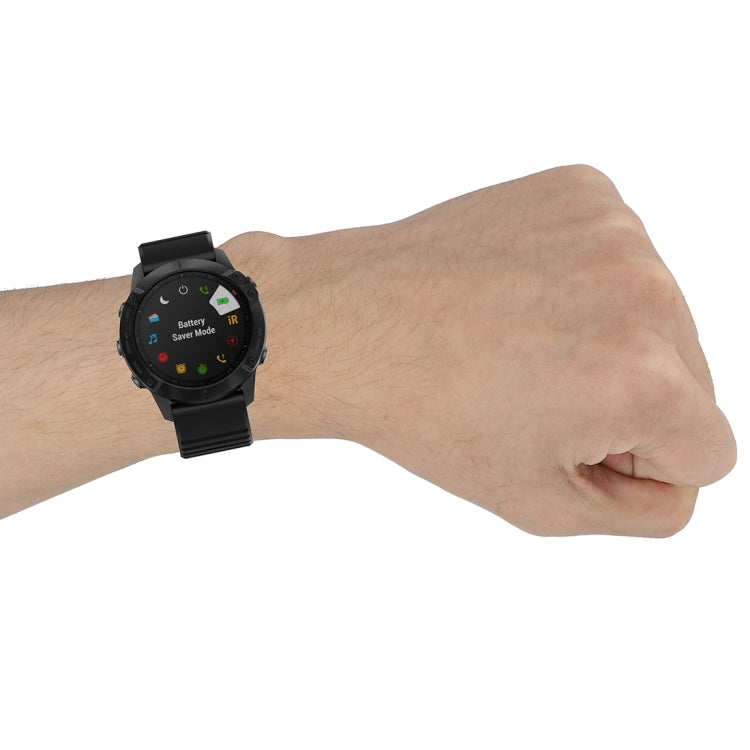 Pour Garmin Fenix 6X 26mm Bracelet de montre à texture officielle à dégagement rapide, with Plastic Button