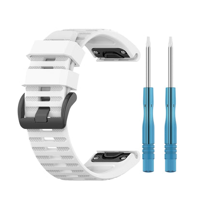 Pour Garmin Fenix 6X 26mm Bracelet de montre à texture officielle à dégagement rapide, with Plastic Button