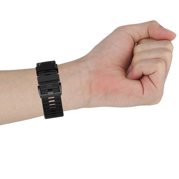 Pour Garmin Fenix 6X 26mm Bracelet de montre à texture officielle à dégagement rapide, with Plastic Button