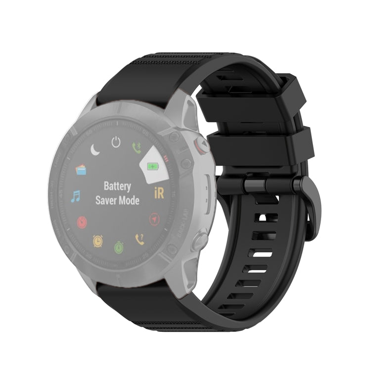 Pour Garmin Fenix 6X 26mm Bracelet de montre à texture officielle à dégagement rapide, with Plastic Button