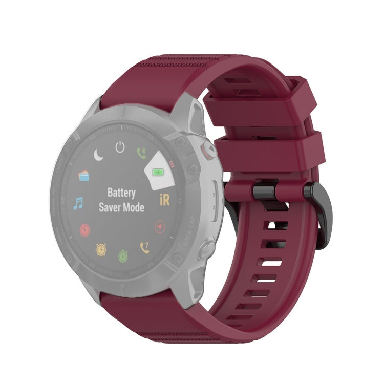 Pour Garmin Fenix 6X 26mm Bracelet de montre à texture officielle à dégagement rapide, with Plastic Button