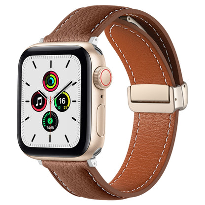 Bracelet de montre en cuir véritable à boucle déployante, For Apple Watch Ultra 49mm / Series 8&7 45mm / SE 2&6&SE&5&4 44mm / 3&2&1 42mm, For Apple Watch Series 8&7 41mm / SE 2&6&SE&5&4 40mm / 3&2&1 38mm