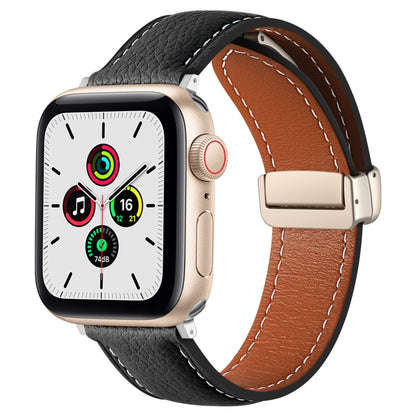 Bracelet de montre en cuir véritable à boucle déployante, For Apple Watch Ultra 49mm / Series 8&7 45mm / SE 2&6&SE&5&4 44mm / 3&2&1 42mm, For Apple Watch Series 8&7 41mm / SE 2&6&SE&5&4 40mm / 3&2&1 38mm