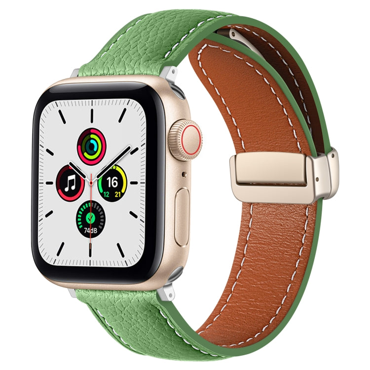 Bracelet de montre en cuir véritable à boucle déployante, For Apple Watch Ultra 49mm / Series 8&7 45mm / SE 2&6&SE&5&4 44mm / 3&2&1 42mm, For Apple Watch Series 8&7 41mm / SE 2&6&SE&5&4 40mm / 3&2&1 38mm