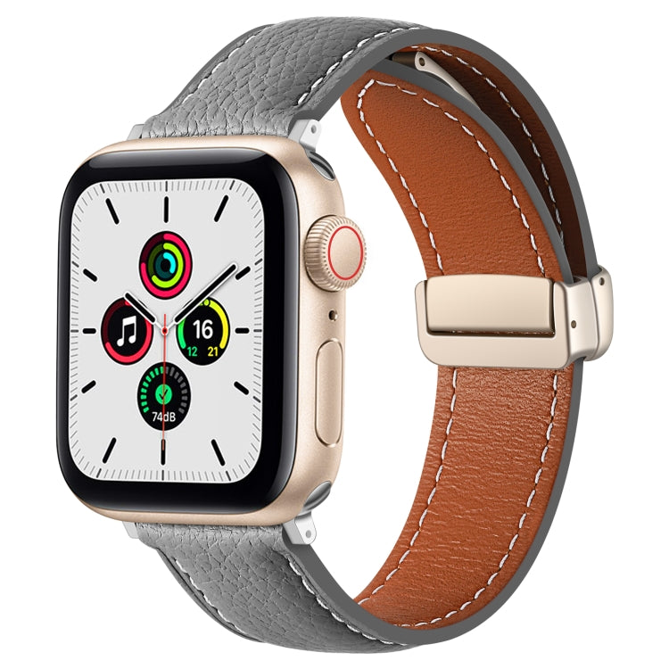 Bracelet de montre en cuir véritable à boucle déployante, For Apple Watch Ultra 49mm / Series 8&7 45mm / SE 2&6&SE&5&4 44mm / 3&2&1 42mm, For Apple Watch Series 8&7 41mm / SE 2&6&SE&5&4 40mm / 3&2&1 38mm