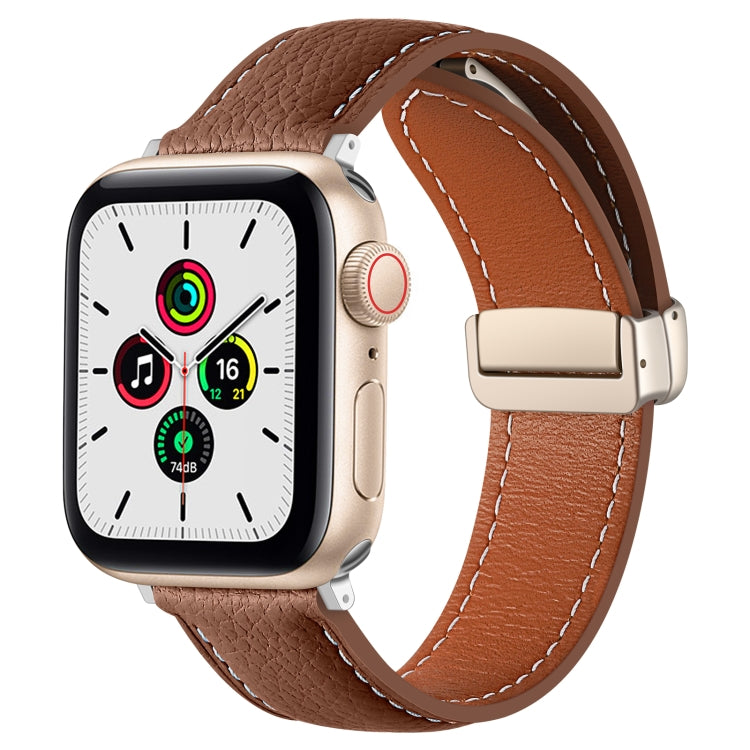 Bracelet de montre en cuir véritable à boucle déployante, For Apple Watch Ultra 49mm / Series 8&7 45mm / SE 2&6&SE&5&4 44mm / 3&2&1 42mm, For Apple Watch Series 8&7 41mm / SE 2&6&SE&5&4 40mm / 3&2&1 38mm