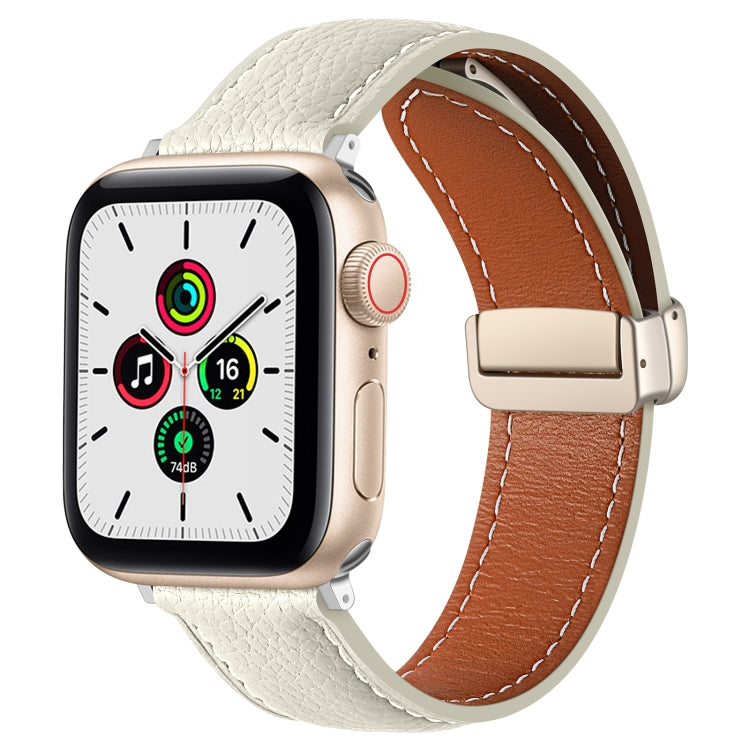 Bracelet de montre en cuir véritable à boucle déployante, For Apple Watch Ultra 49mm / Series 8&7 45mm / SE 2&6&SE&5&4 44mm / 3&2&1 42mm, For Apple Watch Series 8&7 41mm / SE 2&6&SE&5&4 40mm / 3&2&1 38mm
