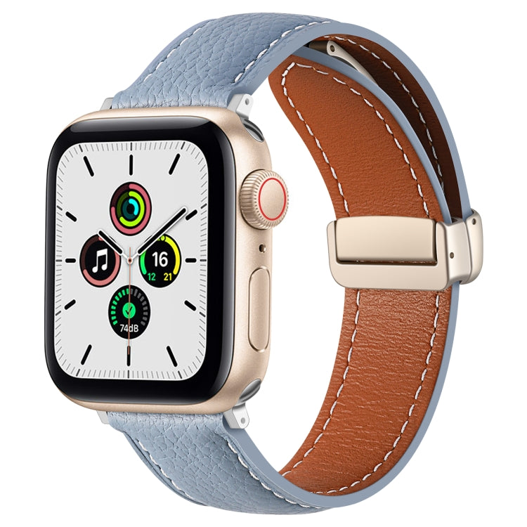 Bracelet de montre en cuir véritable à boucle déployante, For Apple Watch Ultra 49mm / Series 8&7 45mm / SE 2&6&SE&5&4 44mm / 3&2&1 42mm, For Apple Watch Series 8&7 41mm / SE 2&6&SE&5&4 40mm / 3&2&1 38mm