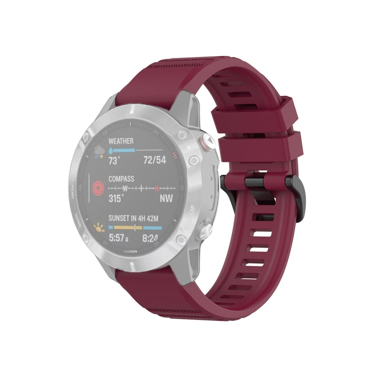 Pour Garmin Fenix 6 22mm Bracelet de montre à texture officielle à dégagement rapide, with Plastic Button