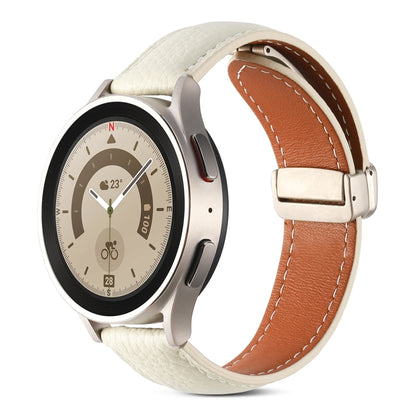 Bracelet de montre en cuir véritable à boucle déployante, For Samsung Galaxy Watch 5