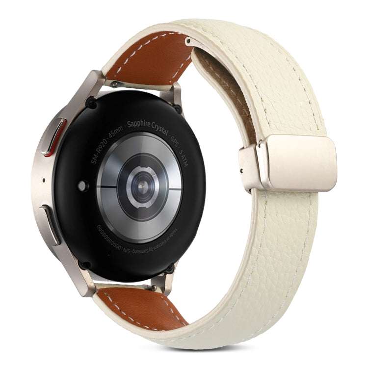 Bracelet de montre en cuir véritable à boucle déployante, For Samsung Galaxy Watch 5