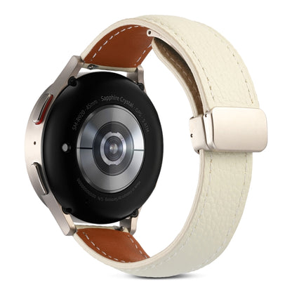 Bracelet de montre en cuir véritable à boucle déployante, For Samsung Galaxy Watch 5