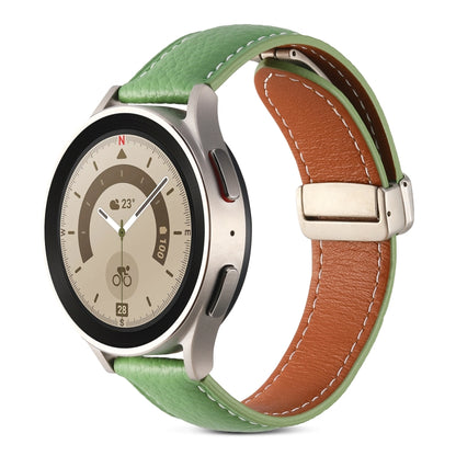 Bracelet de montre en cuir véritable à boucle déployante, For Samsung Galaxy Watch 5