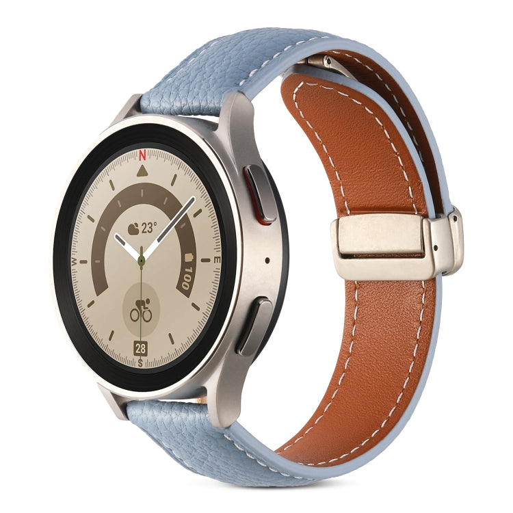 Bracelet de montre en cuir véritable à boucle déployante, For Samsung Galaxy Watch 5