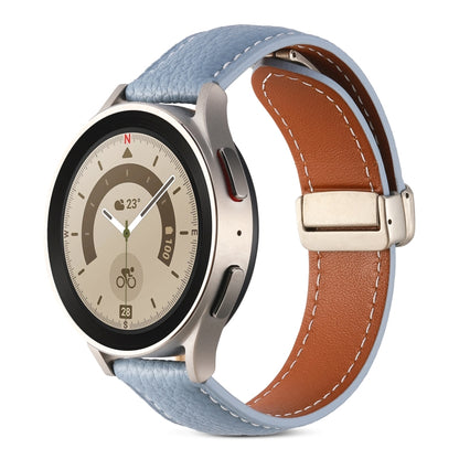 Bracelet de montre en cuir véritable à boucle déployante, For Samsung Galaxy Watch 5