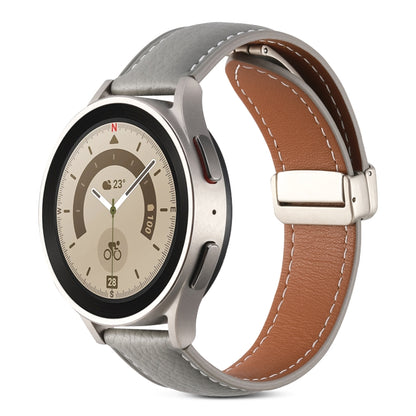 Bracelet de montre en cuir véritable à boucle déployante, For Samsung Galaxy Watch 5