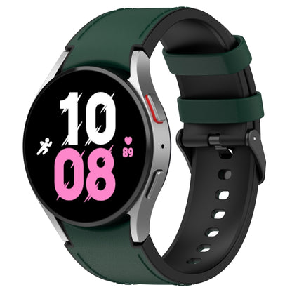 Pour Samsung Galaxy Watch5 44mm / 40mm Bracelet de montre à boucle noire en cuir de silicone, S, L