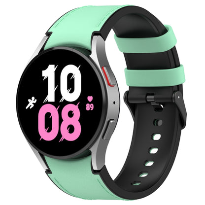 Pour Samsung Galaxy Watch5 44mm / 40mm Bracelet de montre à boucle noire en cuir de silicone, S, L