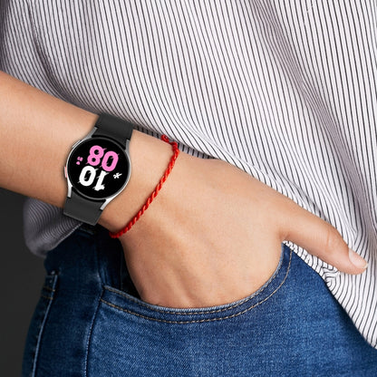 Pour Samsung Galaxy Watch5 44mm / 40mm Bracelet de montre à boucle argentée en cuir de silicone, S, L