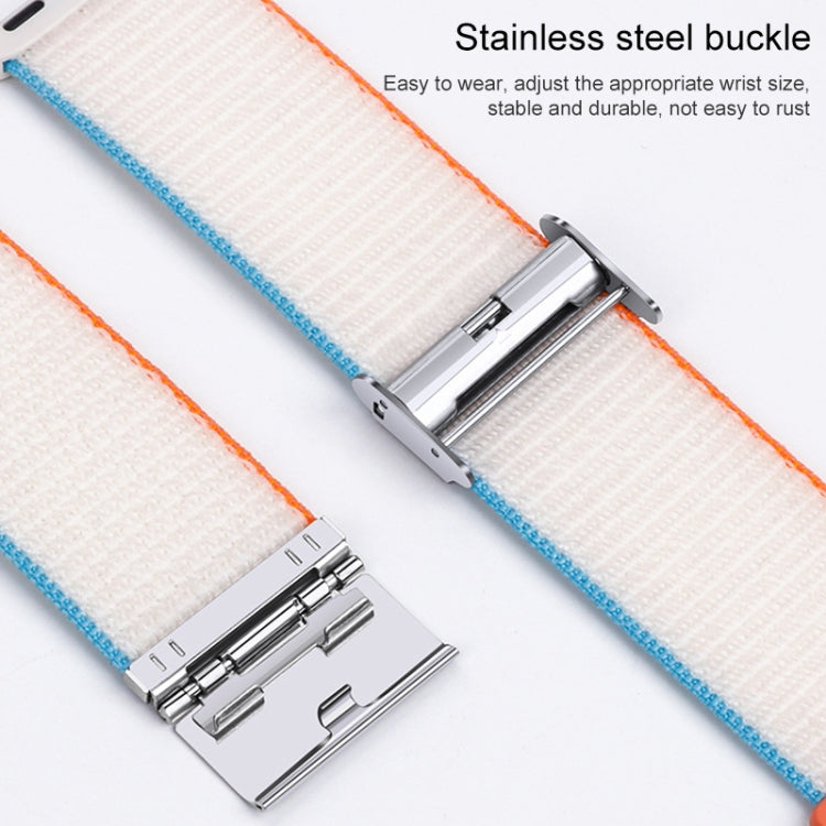 Bracelet en nylon avec boucle en métal, For Apple Watch Series 8&7 41mm / SE 2&6&SE&5&4 40mm / 3&2&1 38mm, For Apple Watch Ultra 49mm / Series 8&7 45mm / SE 2&6&SE&5&4 44mm / 3&2&1 42mm