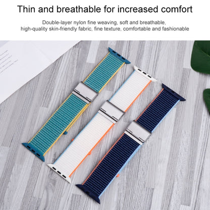 Bracelet en nylon avec boucle en métal, For Apple Watch Series 8&7 41mm / SE 2&6&SE&5&4 40mm / 3&2&1 38mm, For Apple Watch Ultra 49mm / Series 8&7 45mm / SE 2&6&SE&5&4 44mm / 3&2&1 42mm