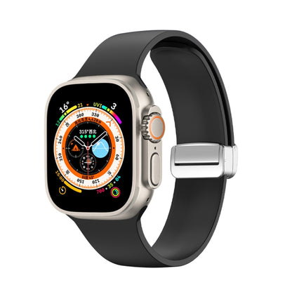 Bracelet de montre en silicone à boucle déployante, For Apple Watch Ultra 49mm, For Apple Watch Series 8&7 45mm / SE 2&6&SE&5&4 44mm / 3&2&1 42mm