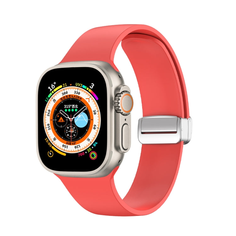 Bracelet de montre en silicone à boucle déployante, For Apple Watch Ultra 49mm, For Apple Watch Series 8&7 45mm / SE 2&6&SE&5&4 44mm / 3&2&1 42mm