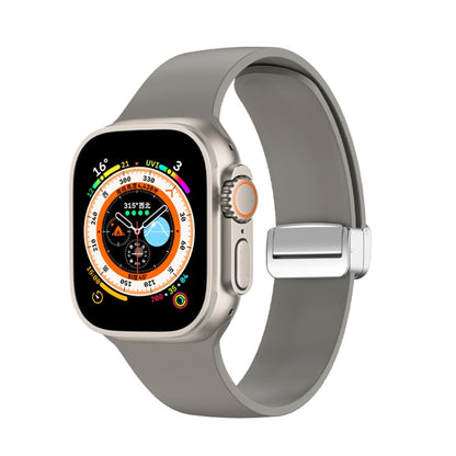 Bracelet de montre en silicone à boucle déployante, For Apple Watch Ultra 49mm, For Apple Watch Series 8&7 45mm / SE 2&6&SE&5&4 44mm / 3&2&1 42mm