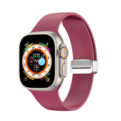 Bracelet de montre en silicone à boucle déployante, For Apple Watch Ultra 49mm, For Apple Watch Series 8&7 45mm / SE 2&6&SE&5&4 44mm / 3&2&1 42mm