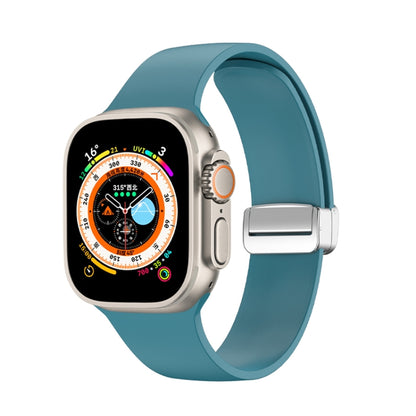 Bracelet de montre en silicone à boucle déployante, For Apple Watch Ultra 49mm, For Apple Watch Series 8&7 45mm / SE 2&6&SE&5&4 44mm / 3&2&1 42mm
