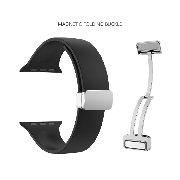 Bracelet de montre en silicone à boucle déployante, For Apple Watch Ultra 49mm, For Apple Watch Series 8&7 45mm / SE 2&6&SE&5&4 44mm / 3&2&1 42mm