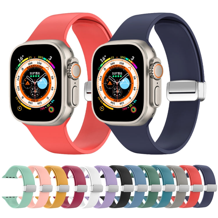 Bracelet de montre en silicone à boucle déployante, For Apple Watch Ultra 49mm, For Apple Watch Series 8&7 45mm / SE 2&6&SE&5&4 44mm / 3&2&1 42mm