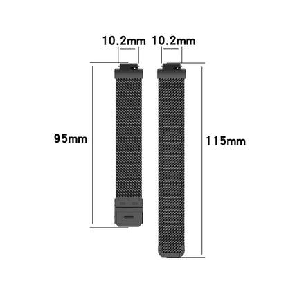 Bracelet de montre en maille métallique en acier inoxydable pour Fitbit Inspire / Inspire HR / Ace 2, Size: L