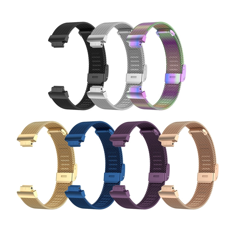 Bracelet de montre en maille métallique en acier inoxydable pour Fitbit Inspire / Inspire HR / Ace 2, Size: L