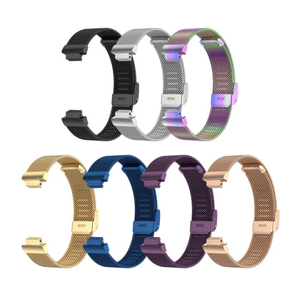 Bracelet de montre en maille métallique en acier inoxydable pour Fitbit Inspire / Inspire HR / Ace 2, Size: L