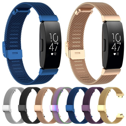 Bracelet de montre en maille métallique en acier inoxydable pour Fitbit Inspire / Inspire HR / Ace 2, Size: L
