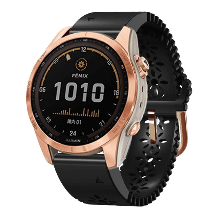 Bracelet de montre en silicone à dentelle à dégagement rapide, For Garmin Fenix 7S / 6S / 5S