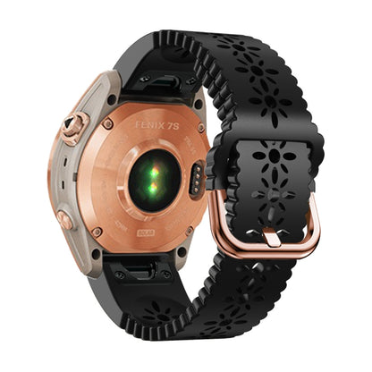 Bracelet de montre en silicone à dentelle à dégagement rapide, For Garmin Fenix 7S / 6S / 5S