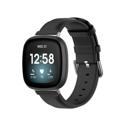 Bracelet de montre en cuir véritable, For Fitbit Versa 3 / Sense