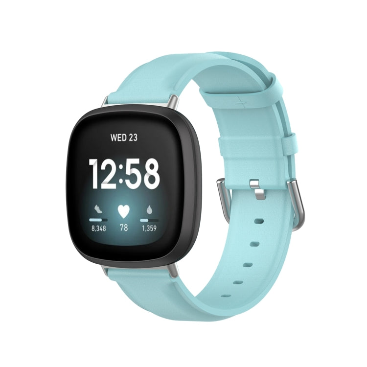 Bracelet de montre en cuir véritable, For Fitbit Versa 3 / Sense