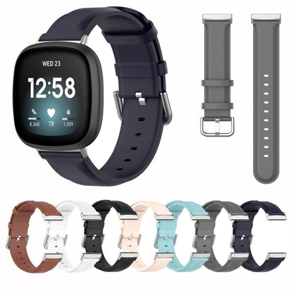 Bracelet de montre en cuir véritable, For Fitbit Versa 3 / Sense