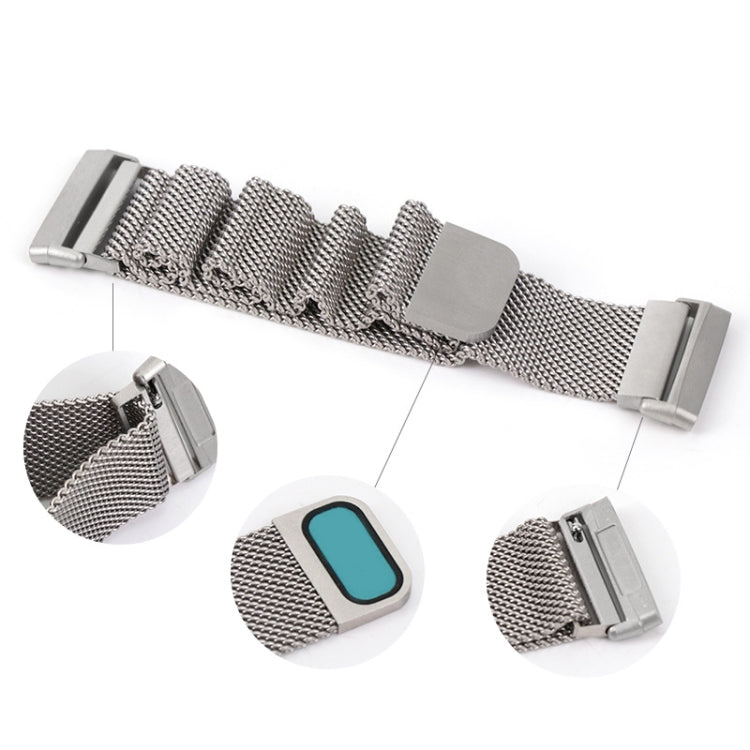 Bracelet de montre milanais à boucle fendue en métal magnétique 20 mm, For Fitbit Versa 4 / Versa 3