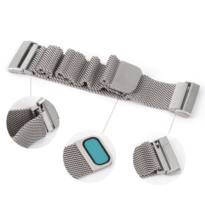 Bracelet de montre milanais à boucle fendue en métal magnétique 20 mm, For Fitbit Versa 4 / Versa 3